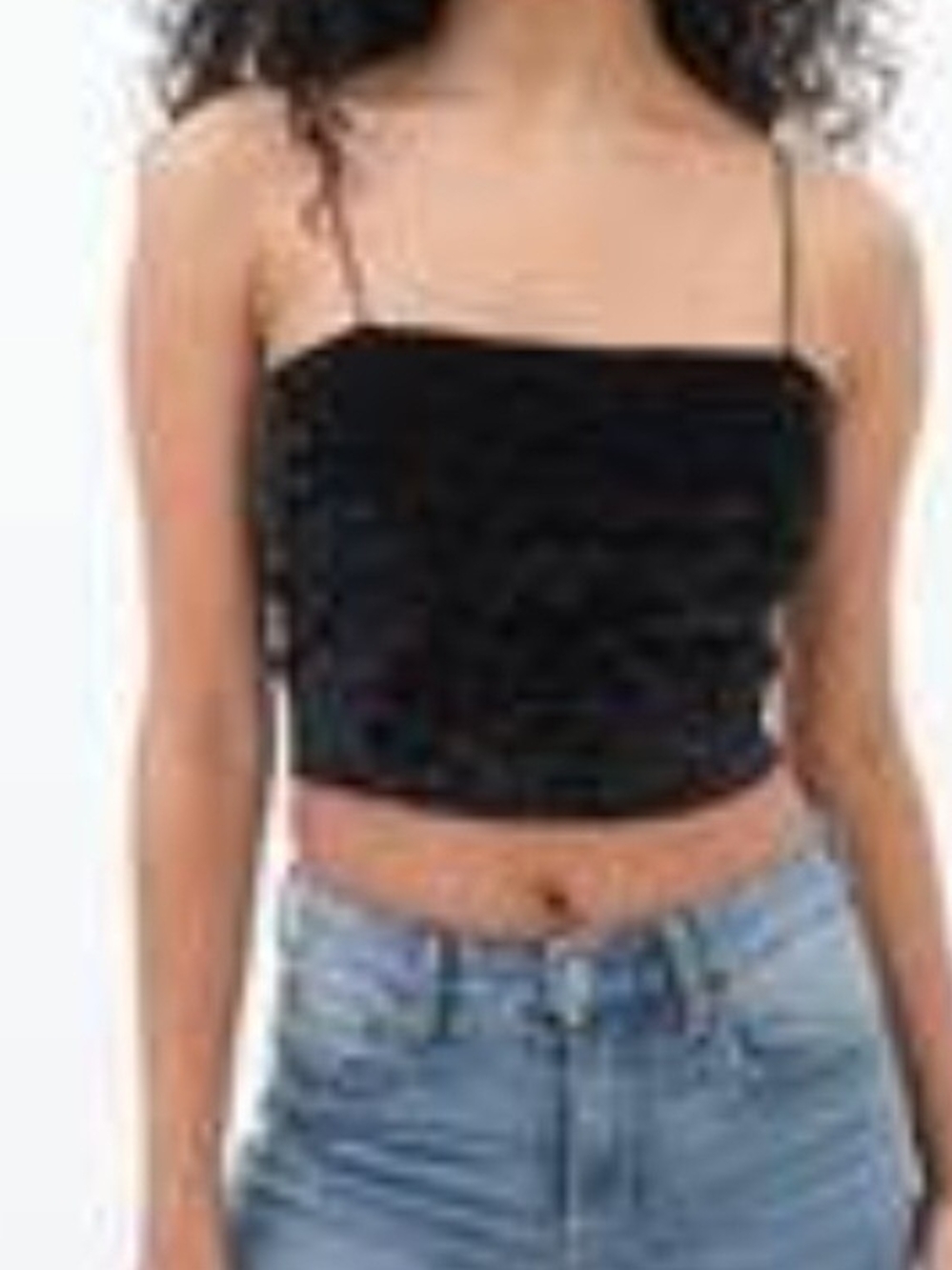 Aeropostale Black Velvet Like Strappy Crop Camisole NWT